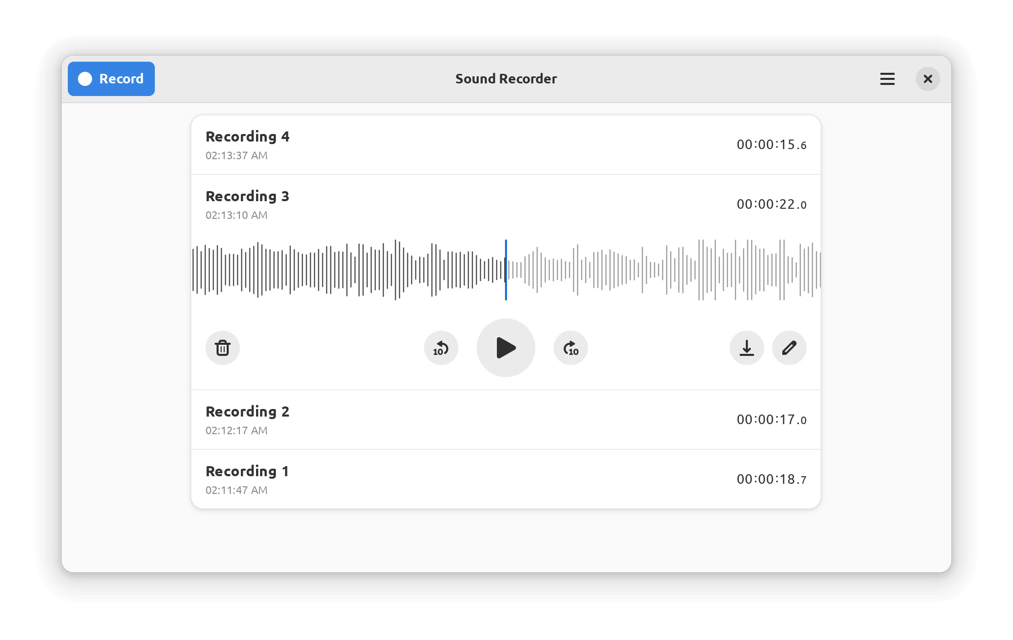 GNOME Sound Recorder
